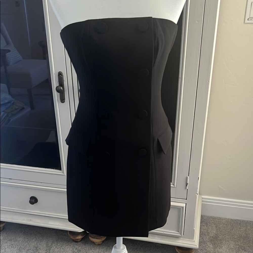 H&M Black Strapless Tuxedo Dress - XS - Picture 2 of 6